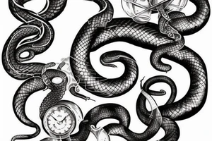 Combine a snake and hourglass tattoo idea