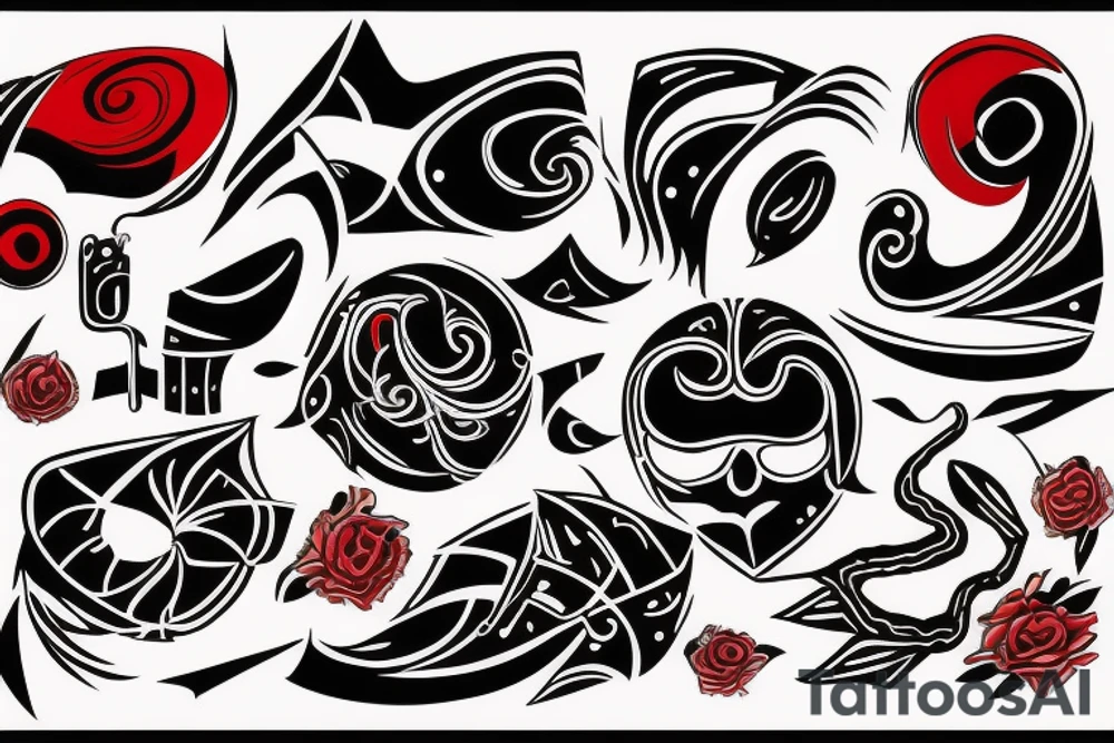 slave, red and black tattoo idea