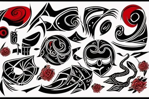 slave, red and black tattoo idea