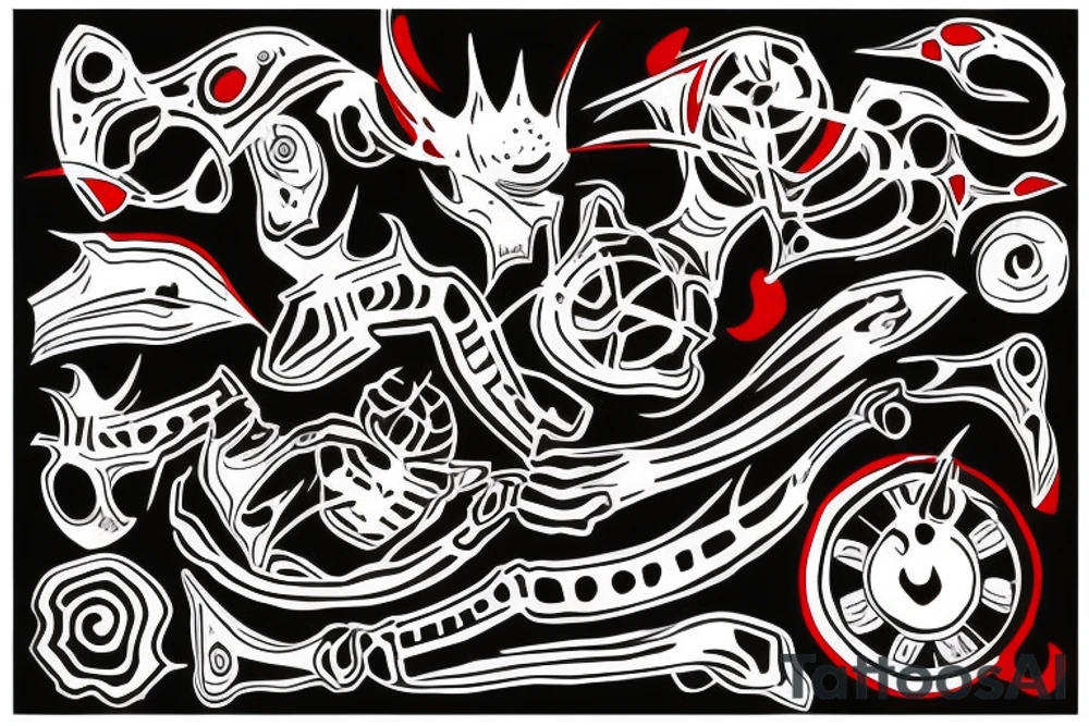 slave, red and black tattoo idea