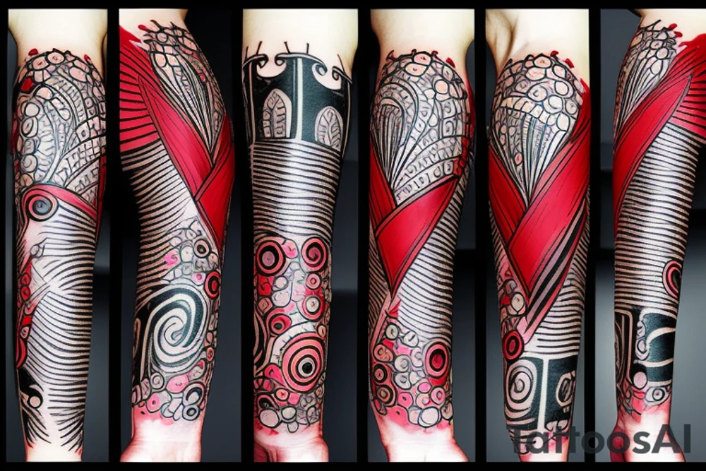 full arm, red and black tattoo idea