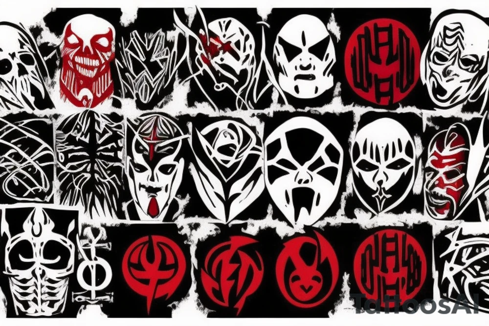 full arm, red and black tattoo idea