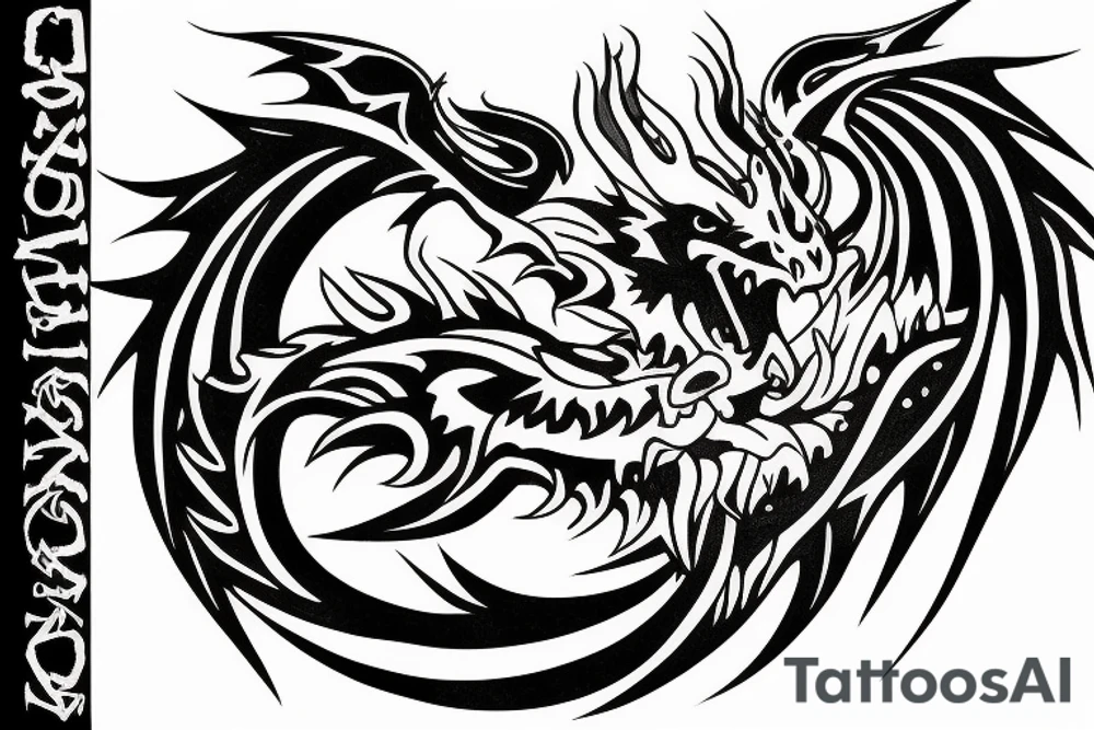 Dragon face tattoo idea