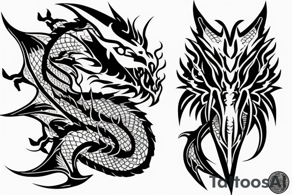 Dragon face tattoo idea