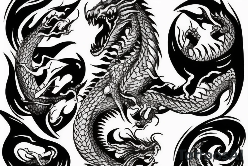 Dragon face tattoo idea