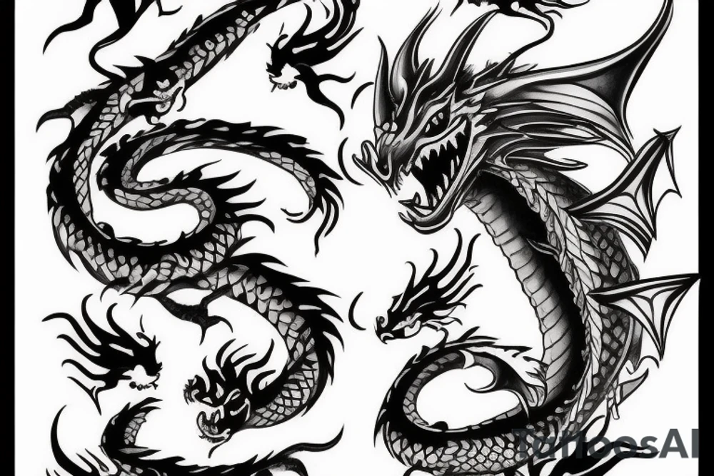 Dragon face tattoo idea