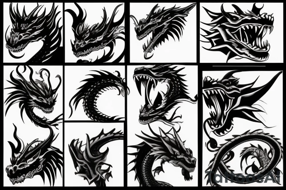 Dragon face tattoo idea