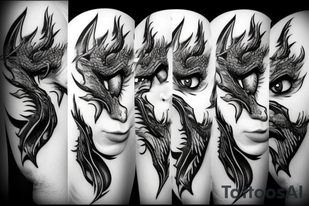 Dragon face tattoo idea