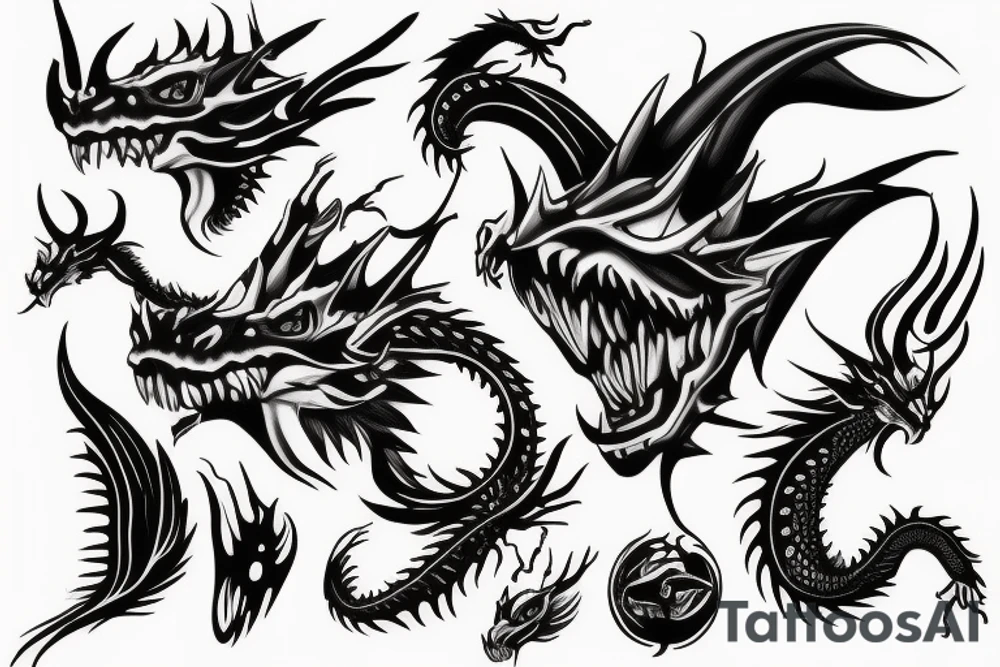 Dragon face tattoo idea
