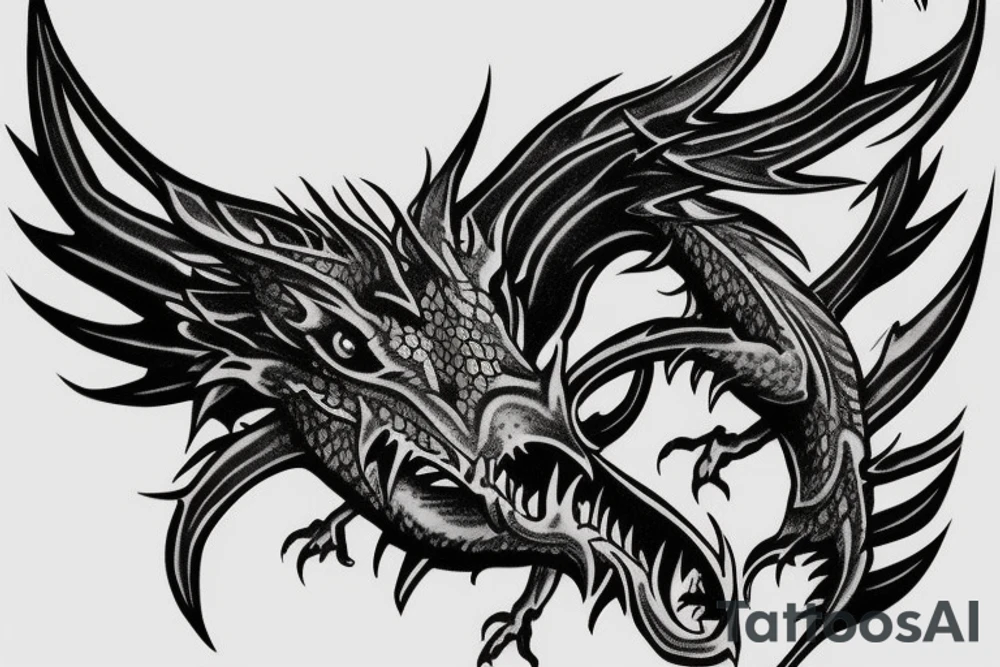 Dragon face tattoo idea