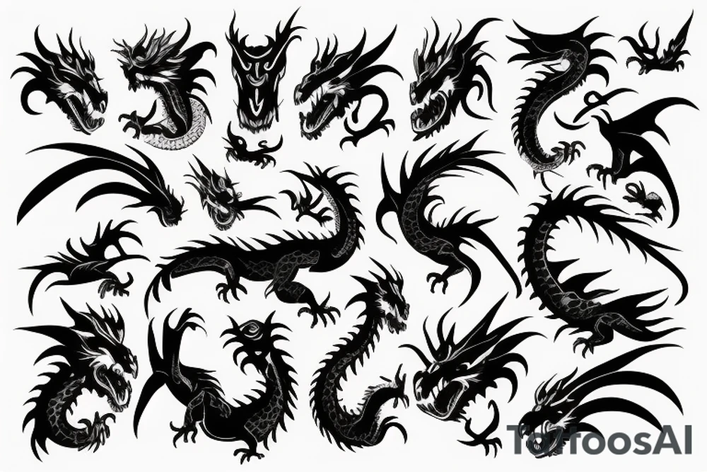 Dragon face tattoo idea