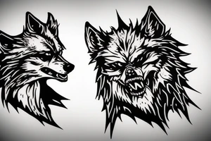 “LEGS FEED THE WOLF” in Metallica logo style tattoo idea