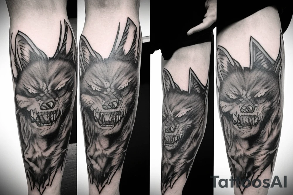 “LEGS FEED THE WOLF” in Metallica logo style tattoo idea “LEGS FEED THE WOLF” in Metallica logo style tattoo idea