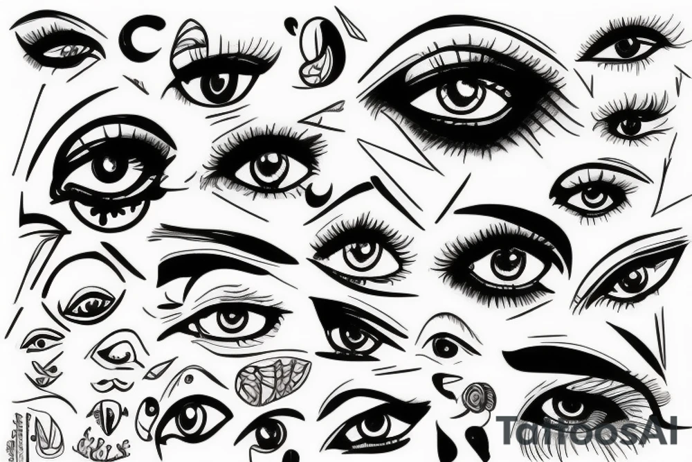 vision eyes trippy tattoo idea