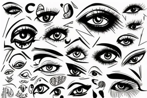 vision eyes trippy tattoo idea