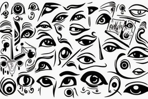 vision eyes trippy tattoo idea