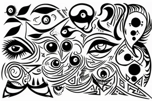 vision eyes trippy tattoo idea