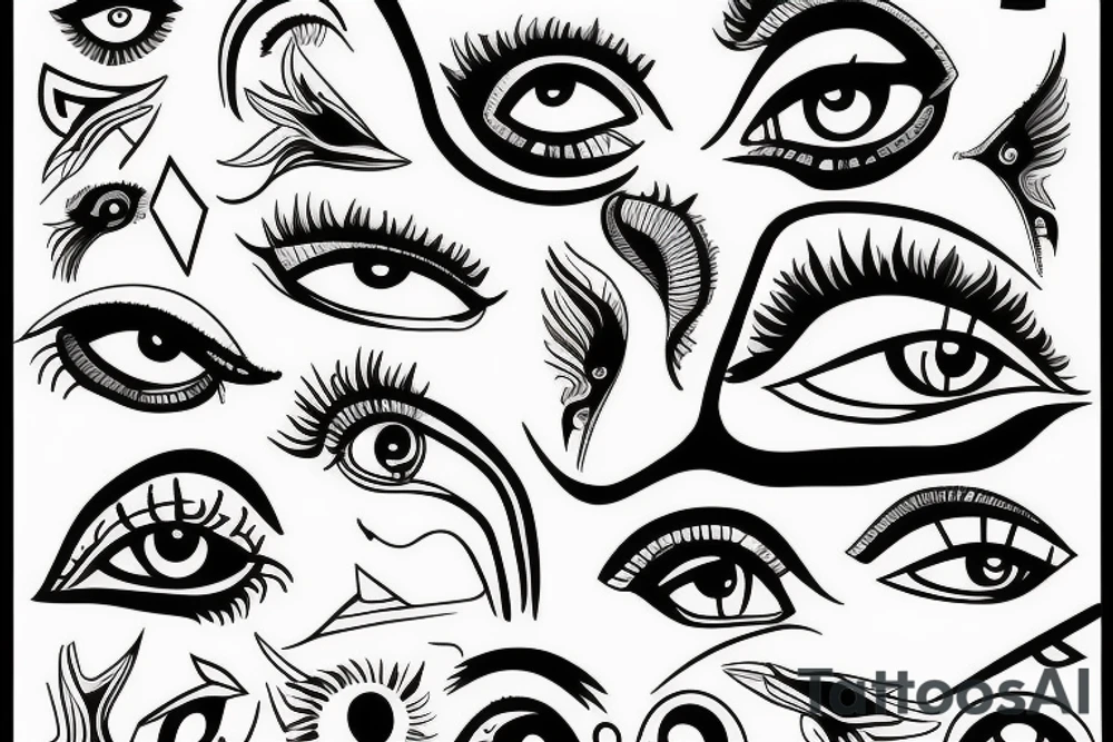 vision eyes trippy tattoo idea