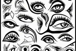 vision eyes trippy tattoo idea