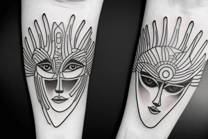 vision eyes trippy tattoo idea