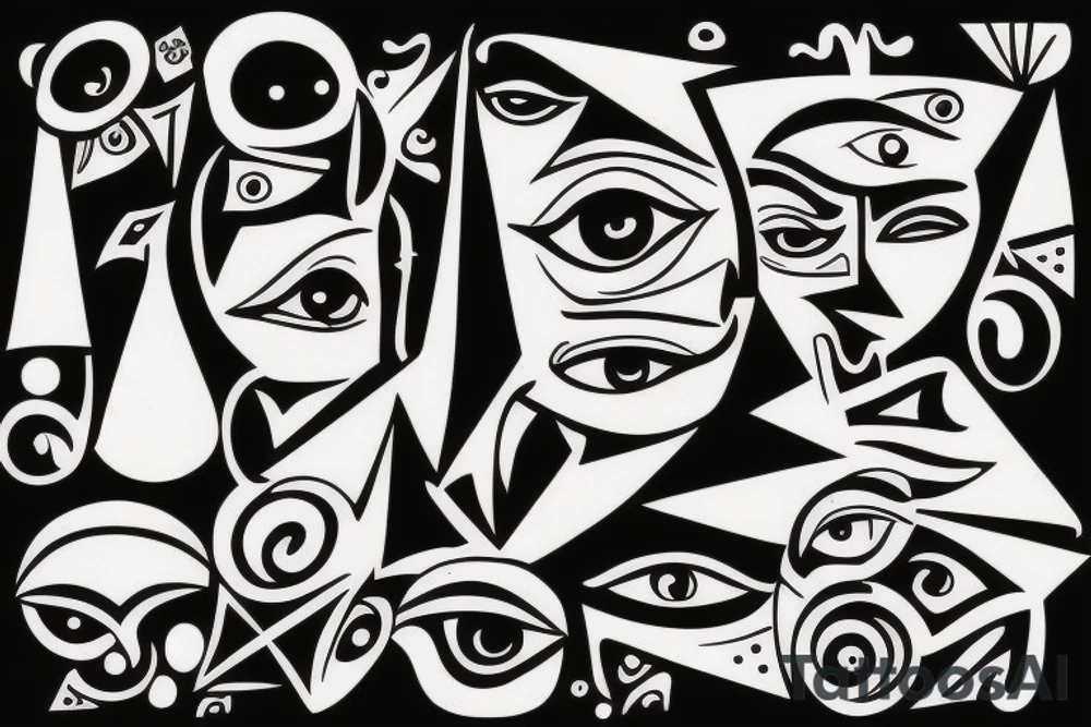 vision eyes trippy tattoo idea
