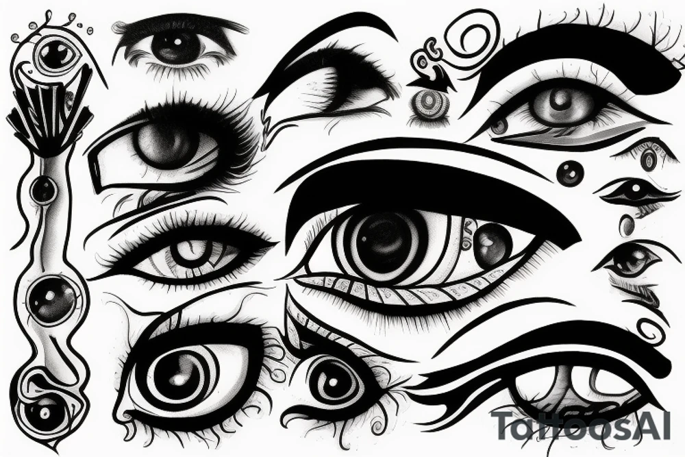 multiple vision eyes tattoo idea
