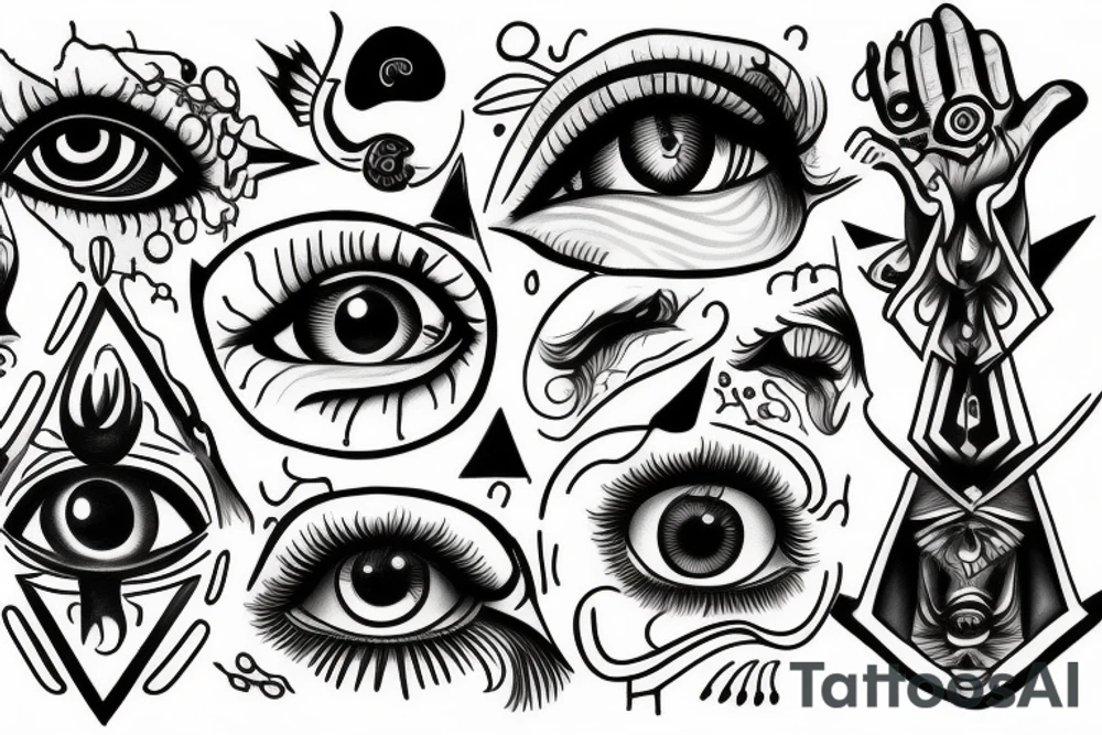 multiple vision eyes tattoo idea