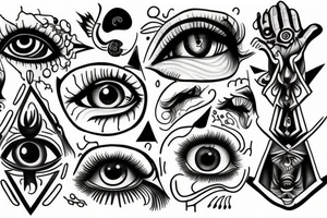 multiple vision eyes tattoo idea