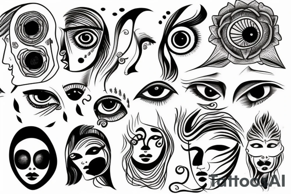 multiple vision eyes tattoo idea