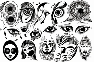 multiple vision eyes tattoo idea