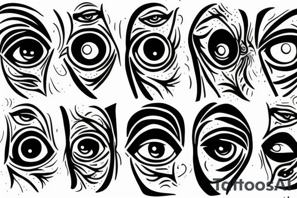 multiple vision eyes tattoo idea