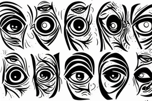 multiple vision eyes tattoo idea