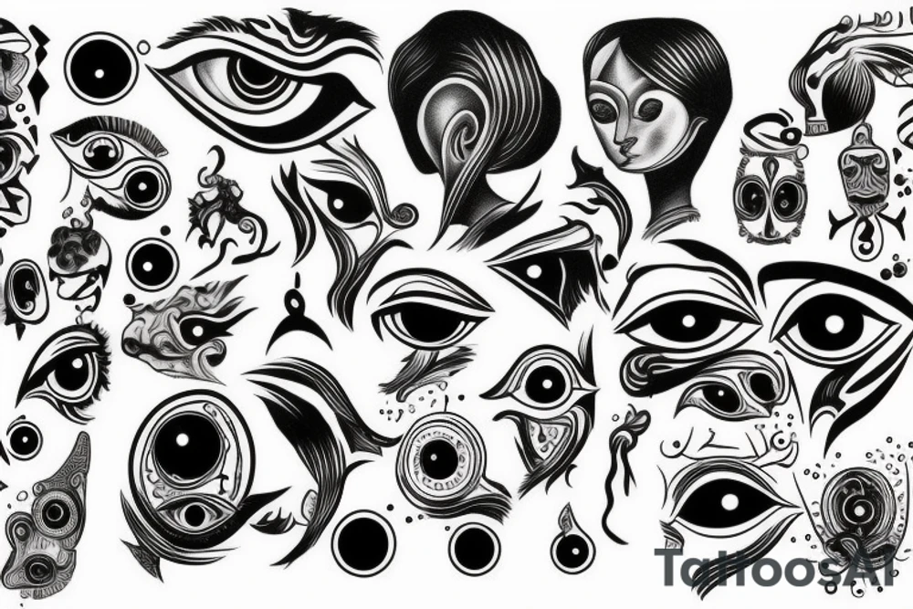 multiple vision eyes tattoo idea