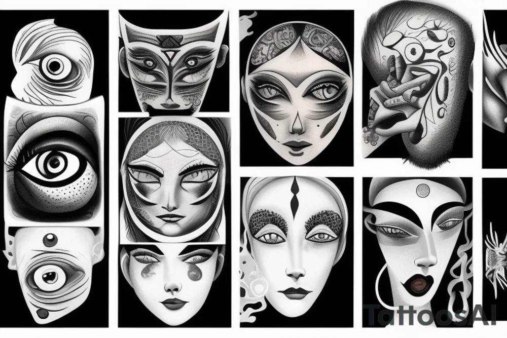 multiple vision eyes tattoo idea