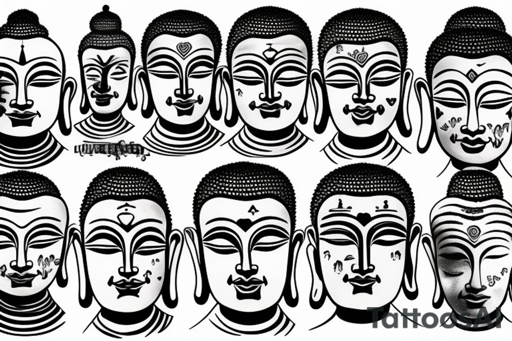 multiple vision eyes buddha tattoo idea