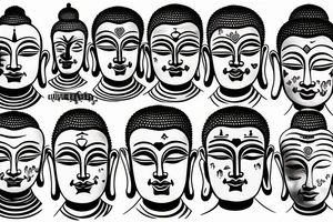 multiple vision eyes buddha tattoo idea