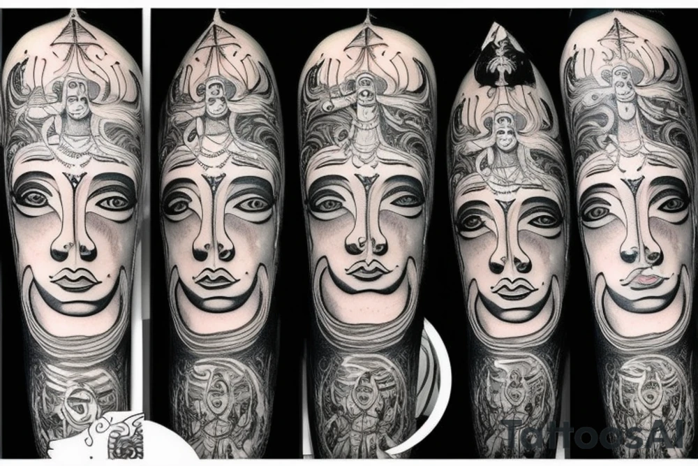 multiple vision eyes shiva tattoo idea