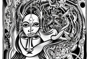 multiple vision eyes shiva tattoo idea