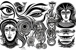 multiple vision eyes shiva tattoo idea