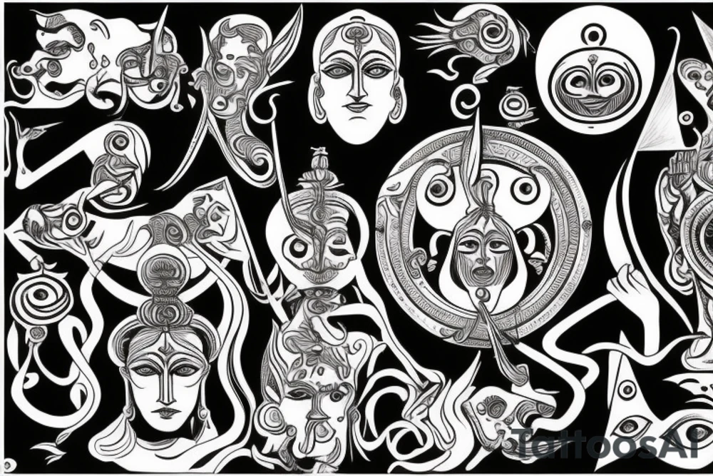 multiple vision eyes shiva tattoo idea