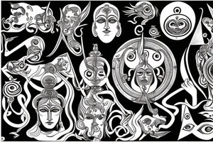 multiple vision eyes shiva tattoo idea