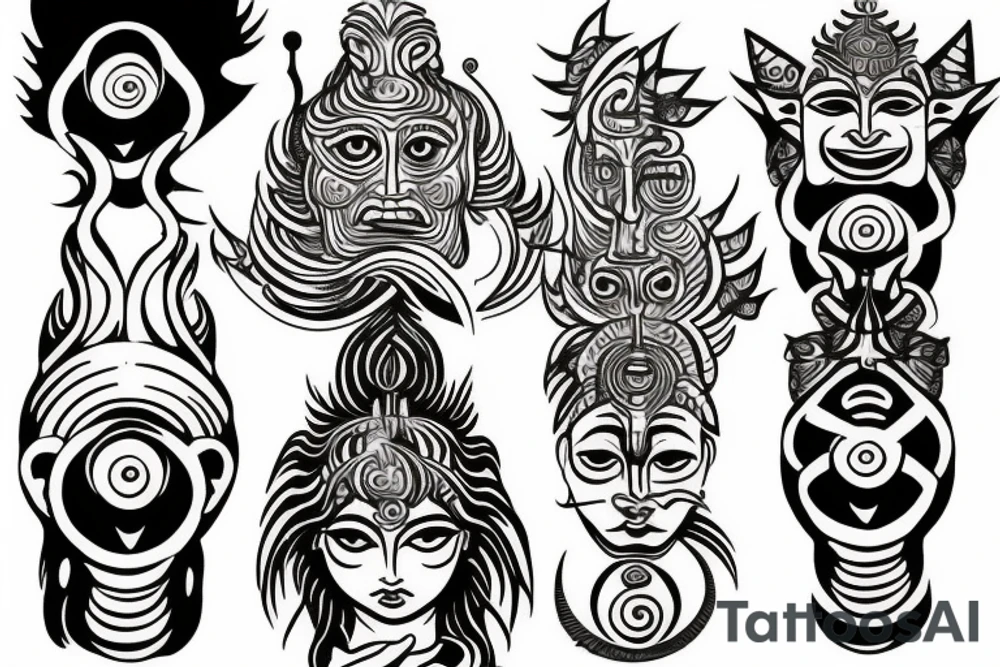 multiple vision eyes shiva tattoo idea
