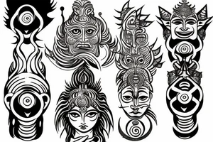 multiple vision eyes shiva tattoo idea