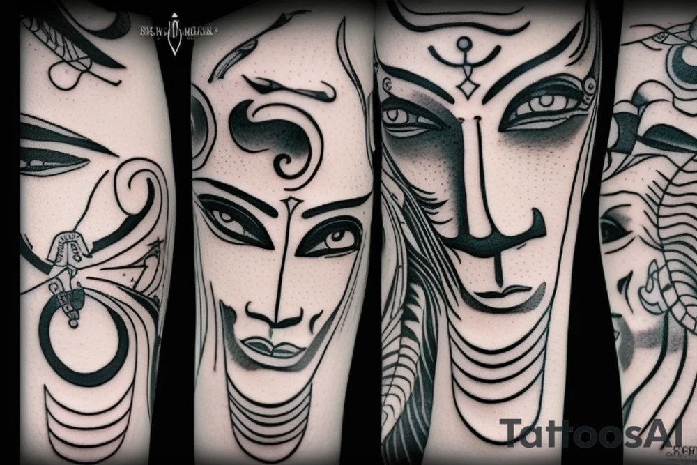 multiple vision eyes shiva tattoo idea