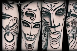 multiple vision eyes shiva tattoo idea