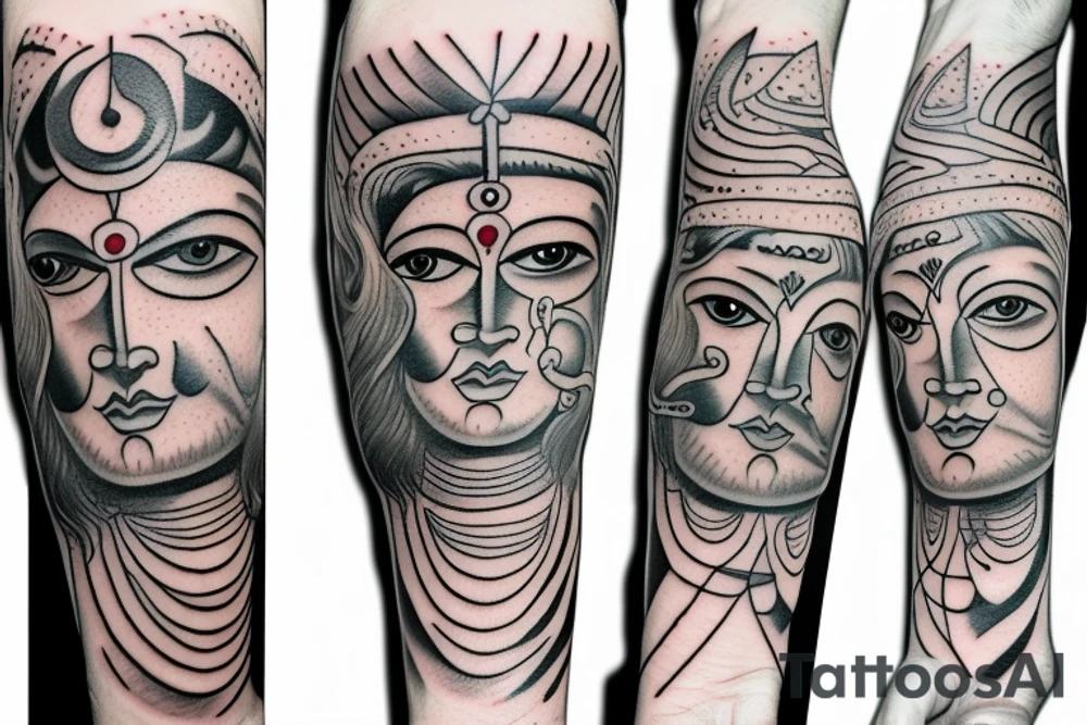 multiple vision eyes shiva tattoo idea