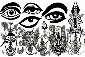 multiple vision eyes shiva tattoo idea