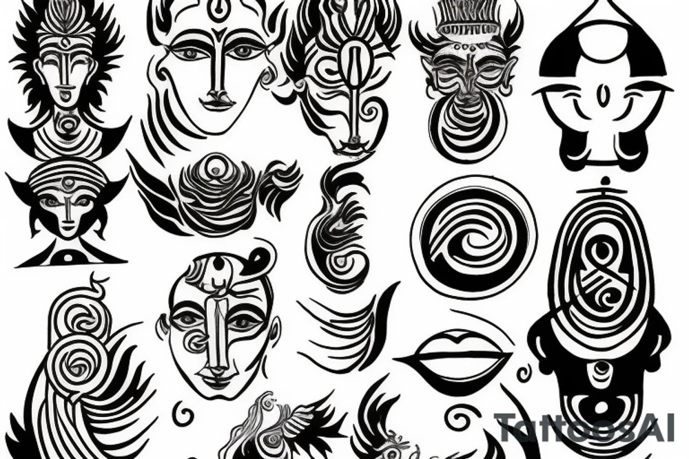 multiple vision eyes shiva tattoo idea