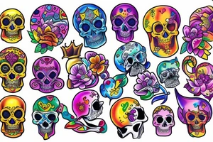 Melting royal skull tattoo idea