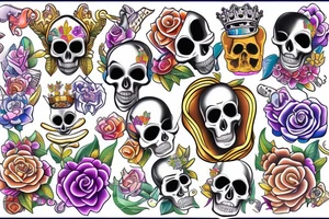 Melting royal skull tattoo idea